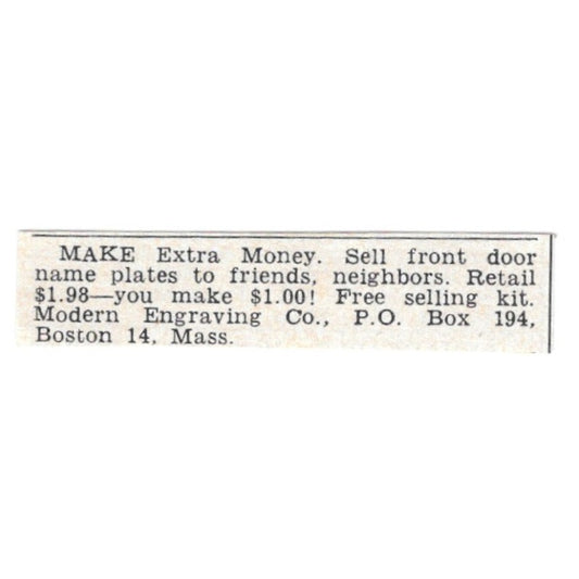 Front Door Name Plates - Modern Engraving Co, Boston MA 1955 Ad AG1-S7