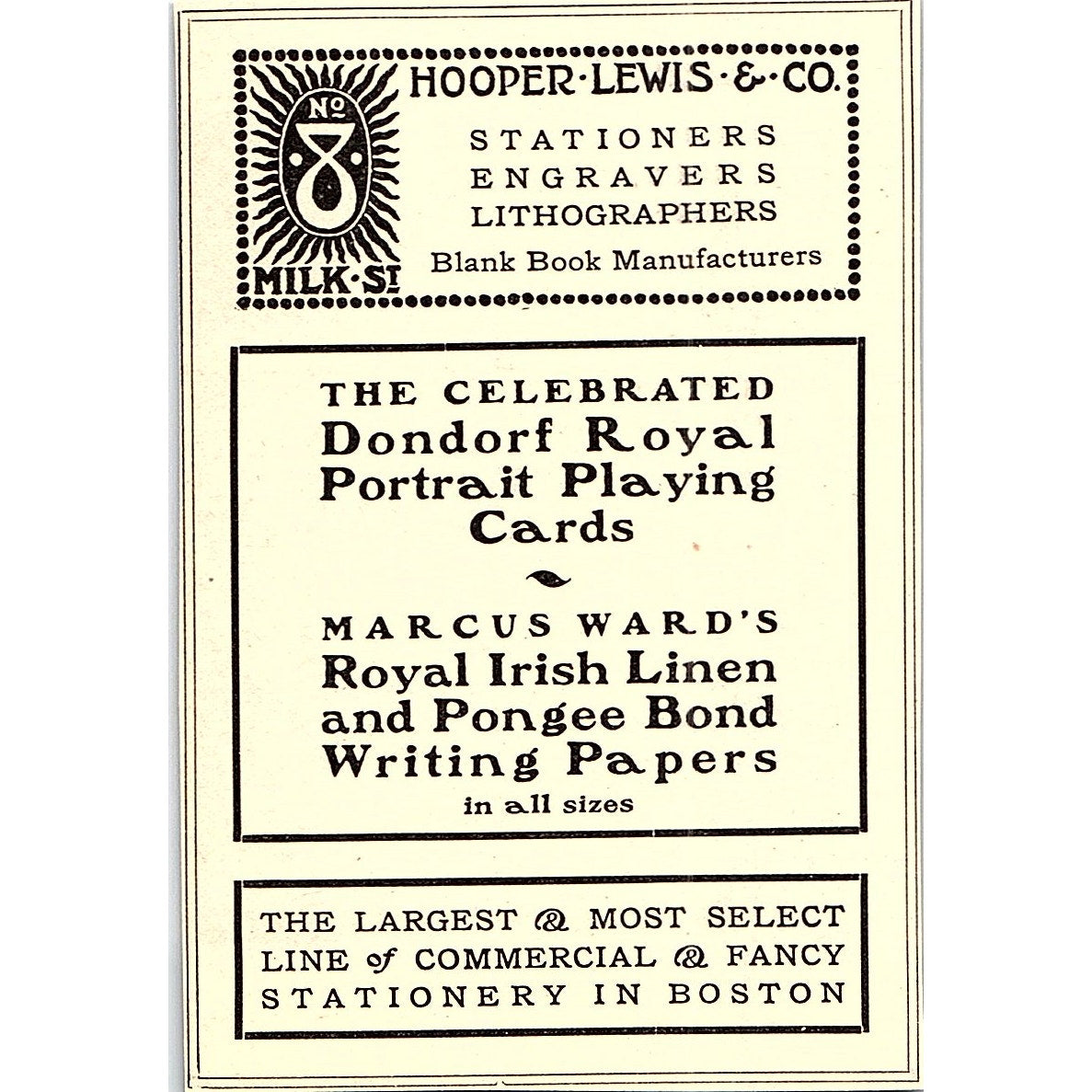 Hooper, Lewis & Co Stationary Boston MA - 1902 Ad AF4-12