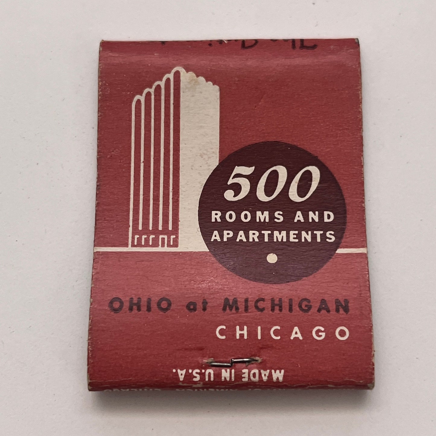 The St. Clair Hotel Ohio at Michigan Chicago Vintage Matchbook Cover TB8-MB-5