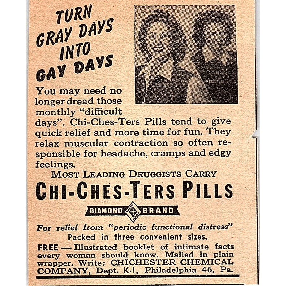 Chi-Chesters Diamond Brand Chichester Chemical Co Philadelphia 1948 Ad AF8-M4