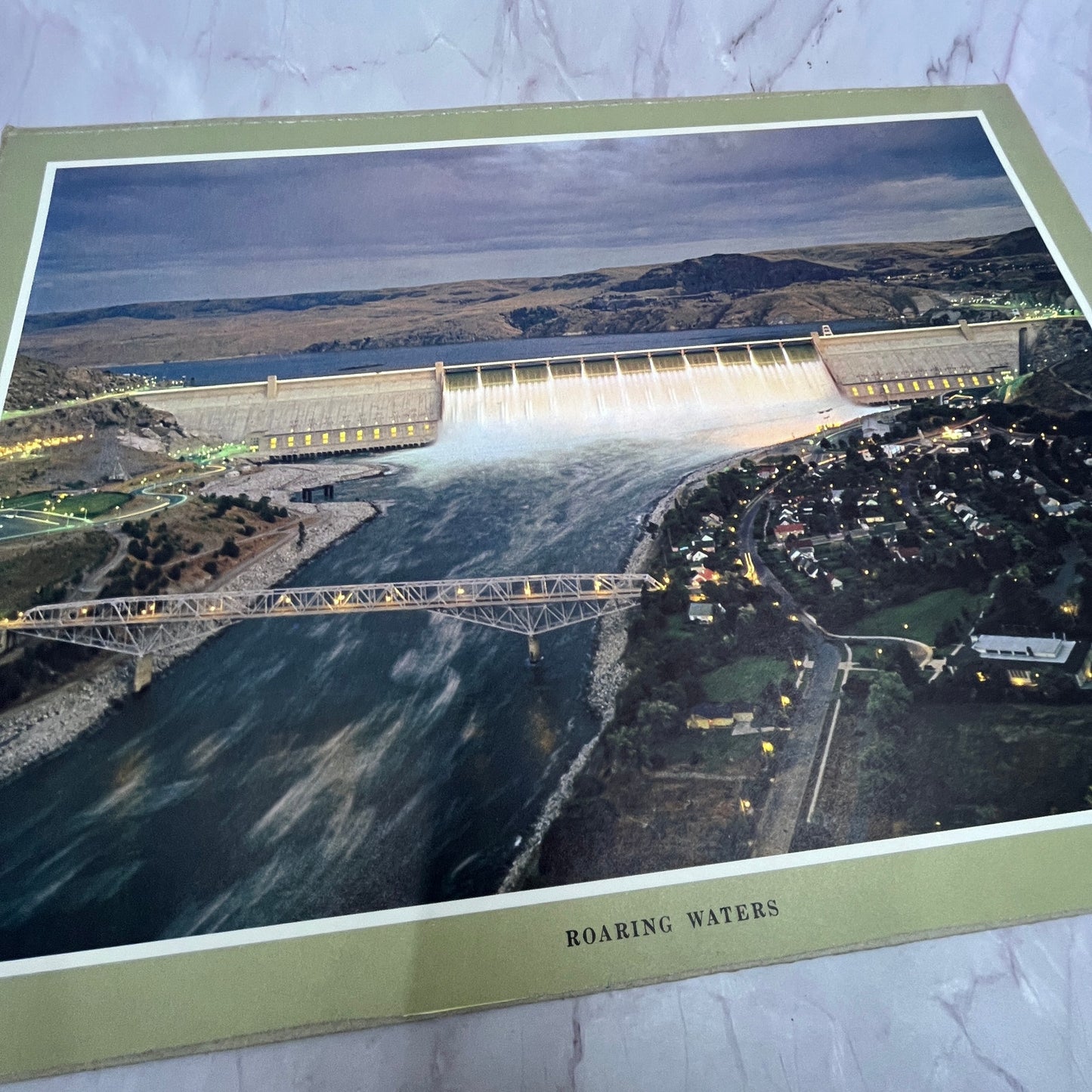Grand Coulee Dam Roaring Waters Vintage 11x16" Art Print V21