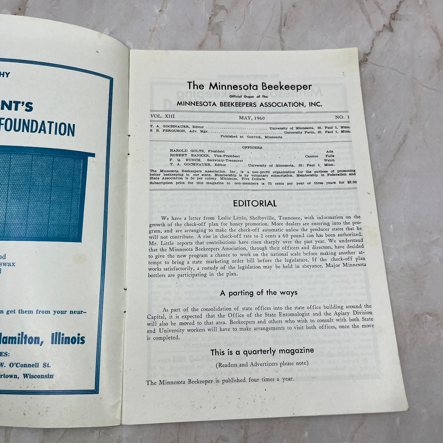 1960 May The Minnesota Beekeeper Magazine Red Wing MN Beekeepers Association TD5