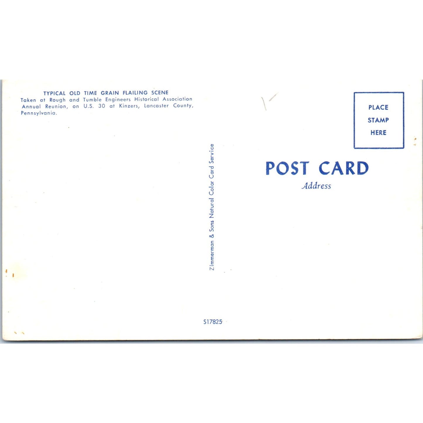 Old Time Amish Grain Flailing Scene Pennsylvania Dutch Country Postcard PD8