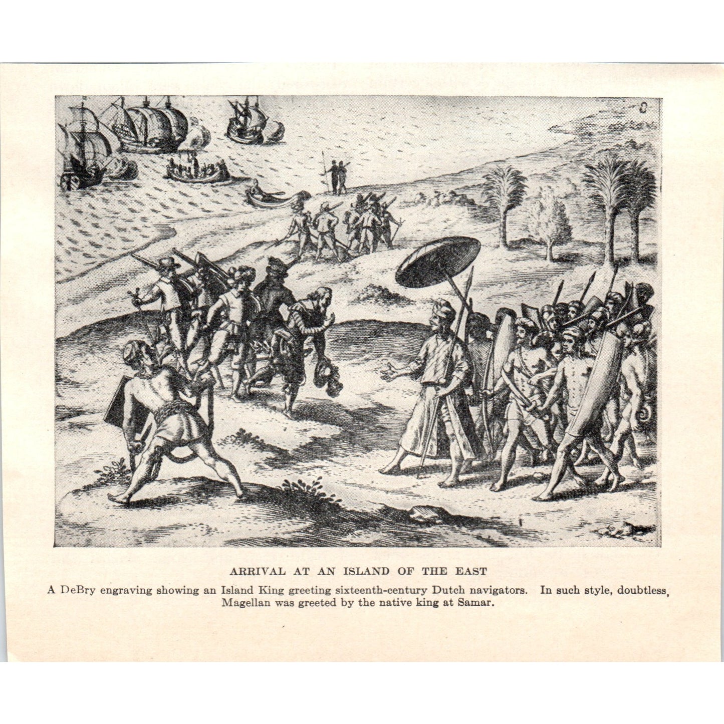Dutch Navigators Arrival at an Island of the East 1924 Magazine Clip AF2-A1