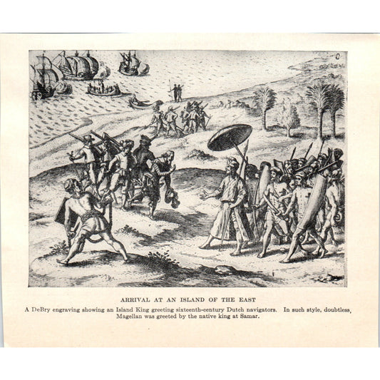 Dutch Navigators Arrival at an Island of the East 1924 Magazine Clip AF2-A1
