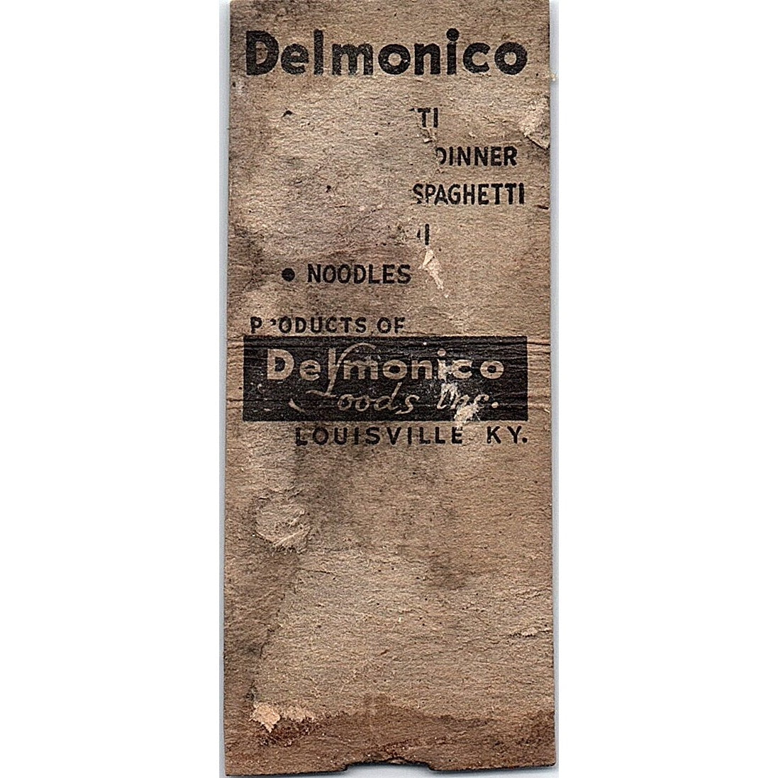 Delmonico Spaghetti Vintage Matchbook Cover SF3-Y2