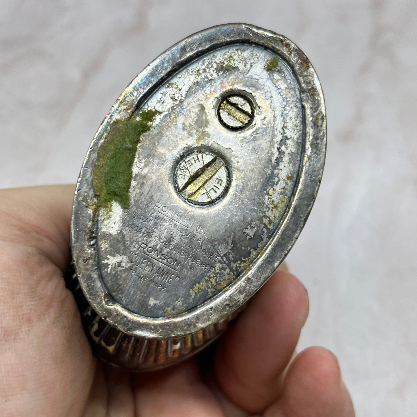 Vintage Art Deco Ronson Queen Anne Silver Plate Table Lighter TL31