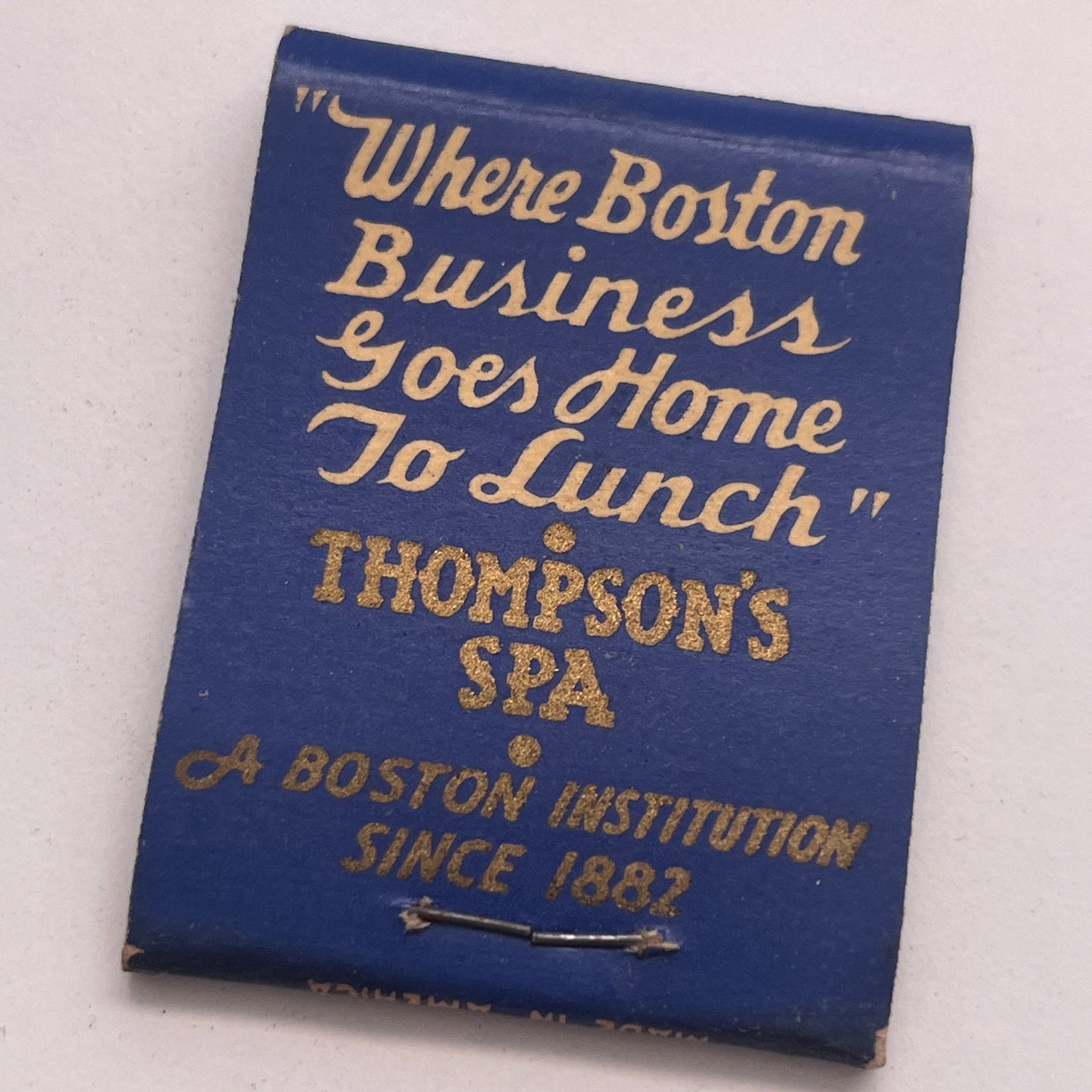 Thompson's Spa Boston Vintage Matchbook Cover TB8-MB2-8