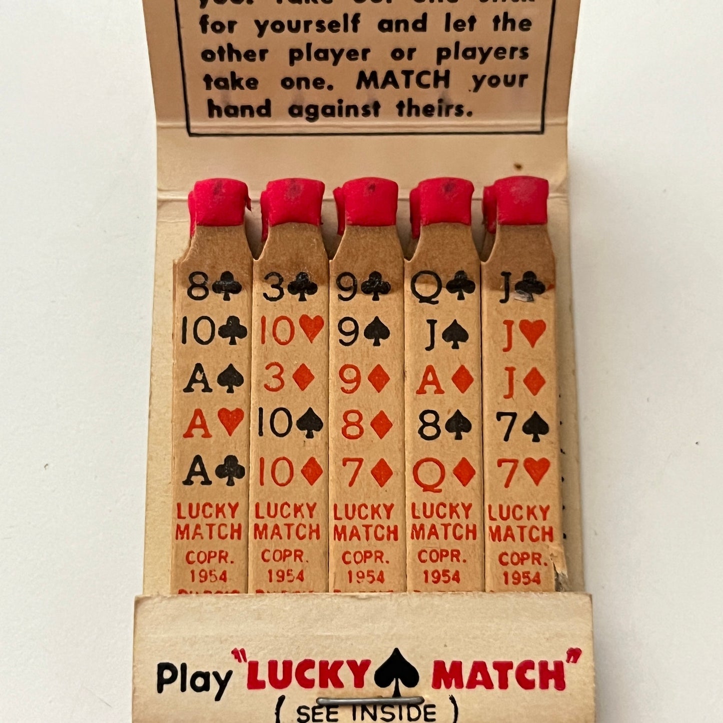 Nat Lacey Men's Wear Flint MI Lucky Match Feature Matches 1954 Matchbook SF4-M1