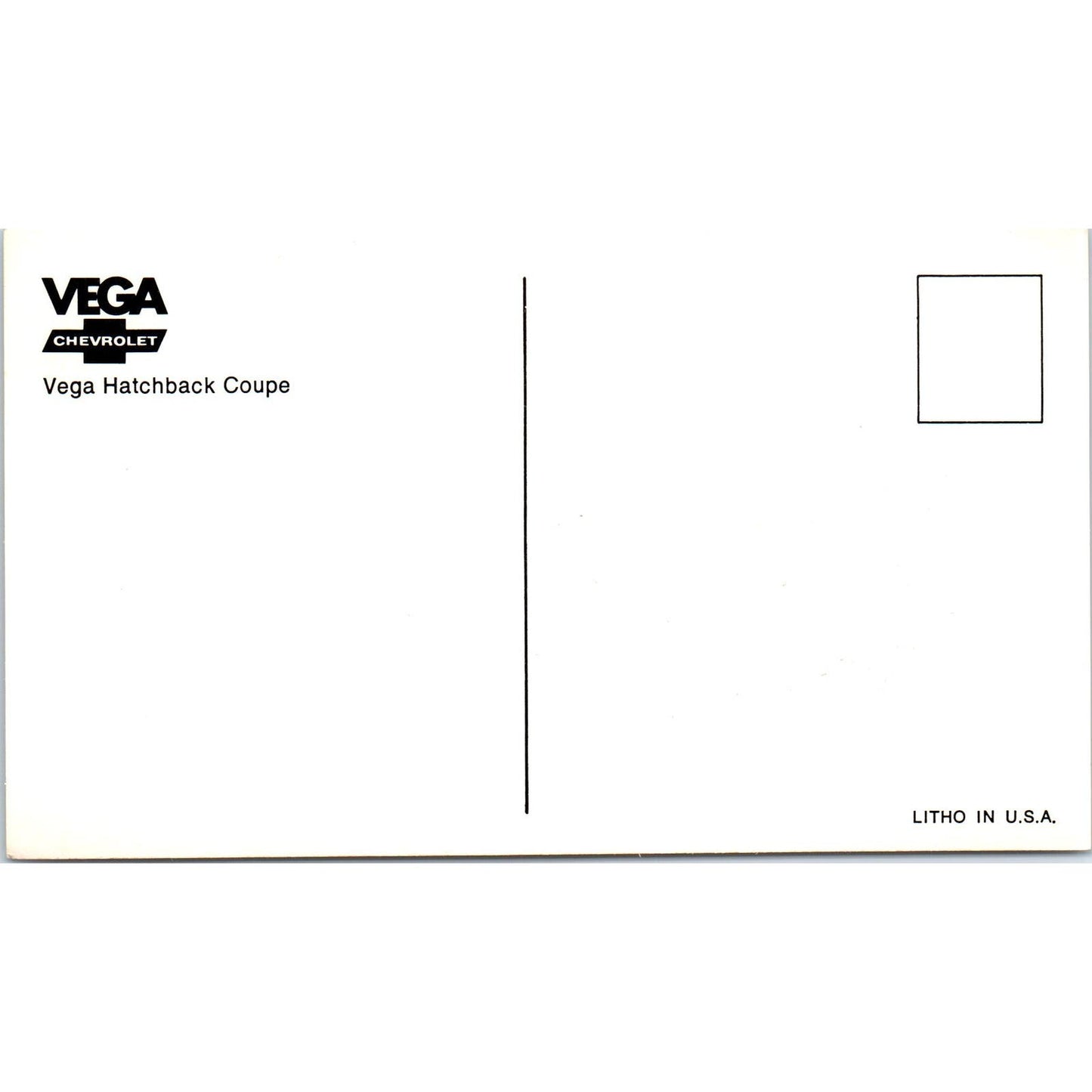 Vega Hatchback Coupe Chevrolet Chevy Yellow Vintage Postcard PC12