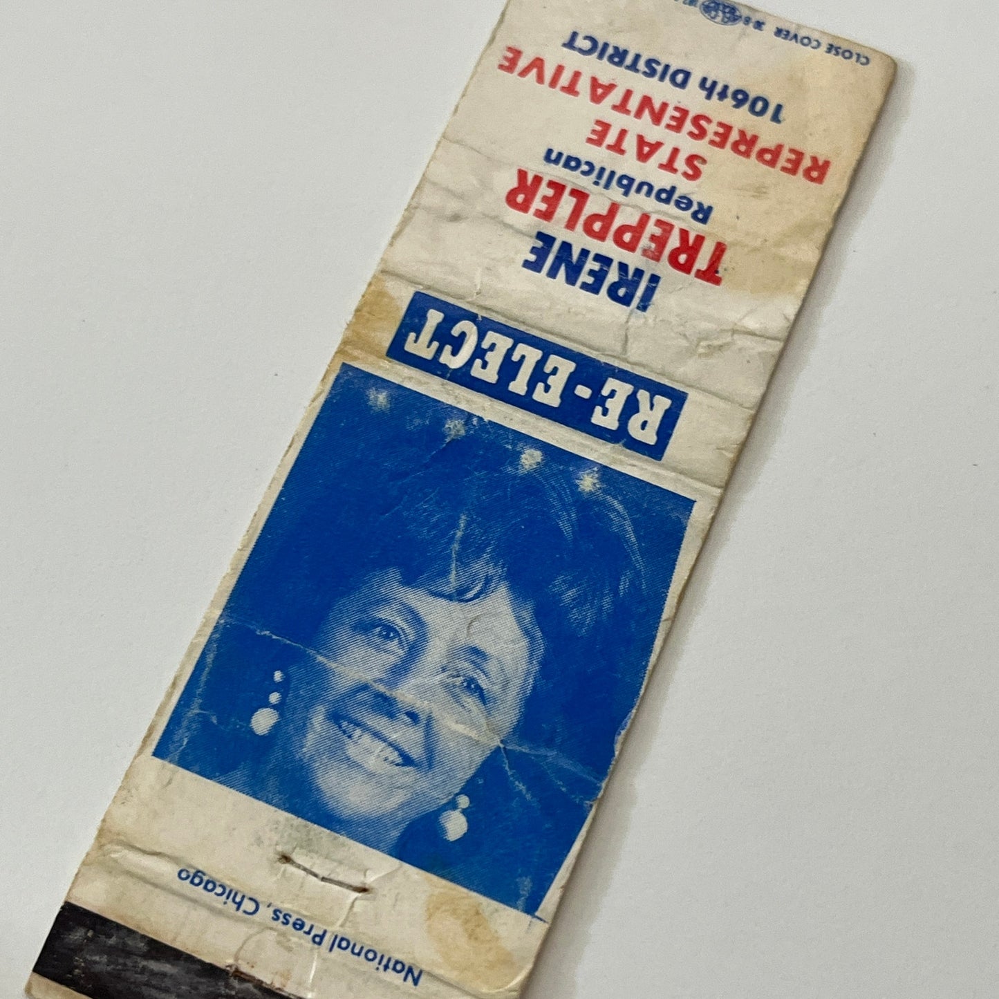 Re-Elect Irene Treppler State Representative 106th District Matchbook TB6-MB1-14