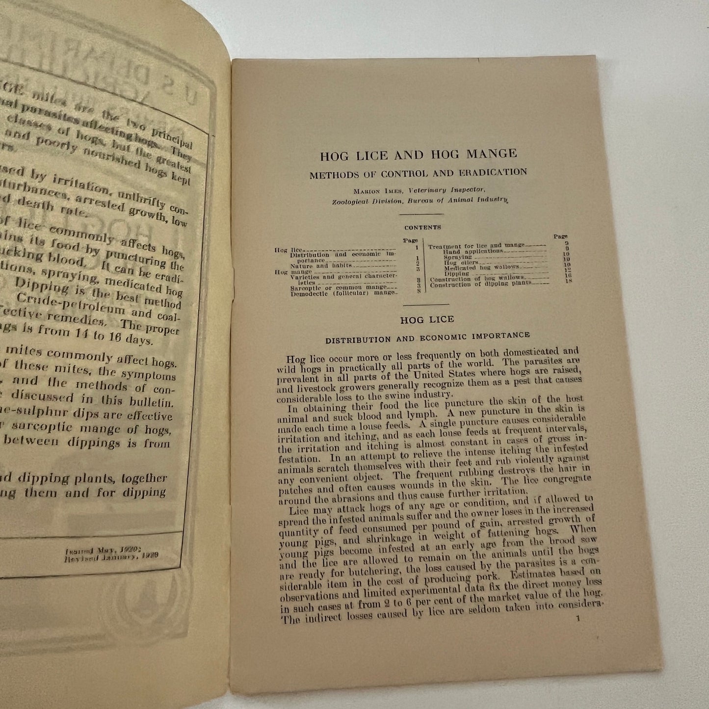 Hog Lice & Hog Mange Methods of Control 1929 USDA Farm Bulletin Booklet TK2-XB4