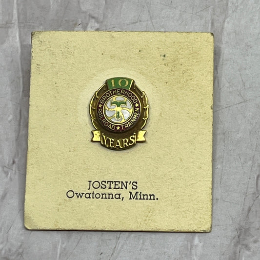 Vintage Brotherhood of Railroad Trainmen 10 Years Service Pin Jostens SE5