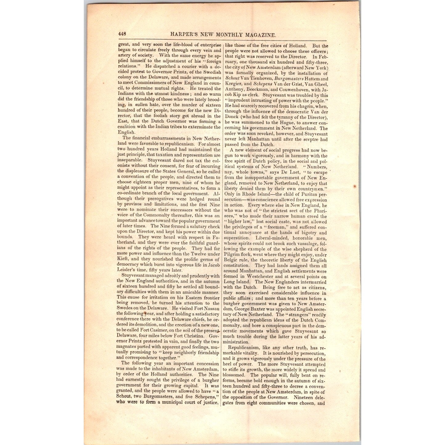 Dutch on the Manhattan Henry Hudson NY - 11 Pages 1854 Article I19