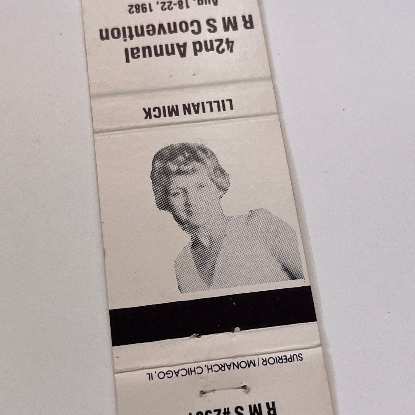 1982 RMS Convention Lillian Mick New Orleans Vintage Matchbook Cover TB6-MB1-15