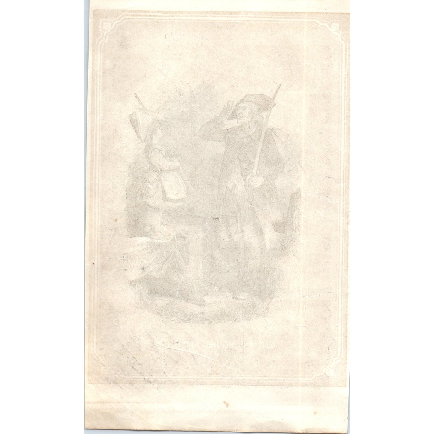 Old and Young American Pre Civil War 1857 Original Art Engraving D19-4