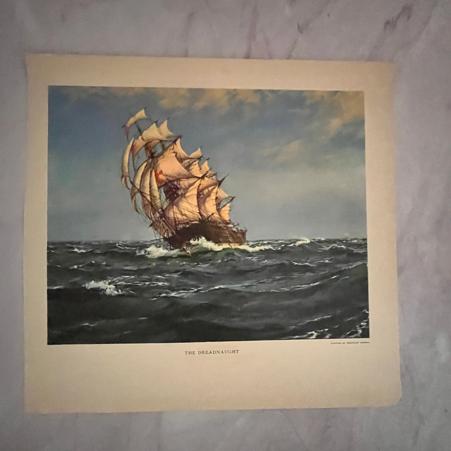 The Dreadnaught Clipper Ship on High Seas Montague Dawson 12x12" Art Print FL1