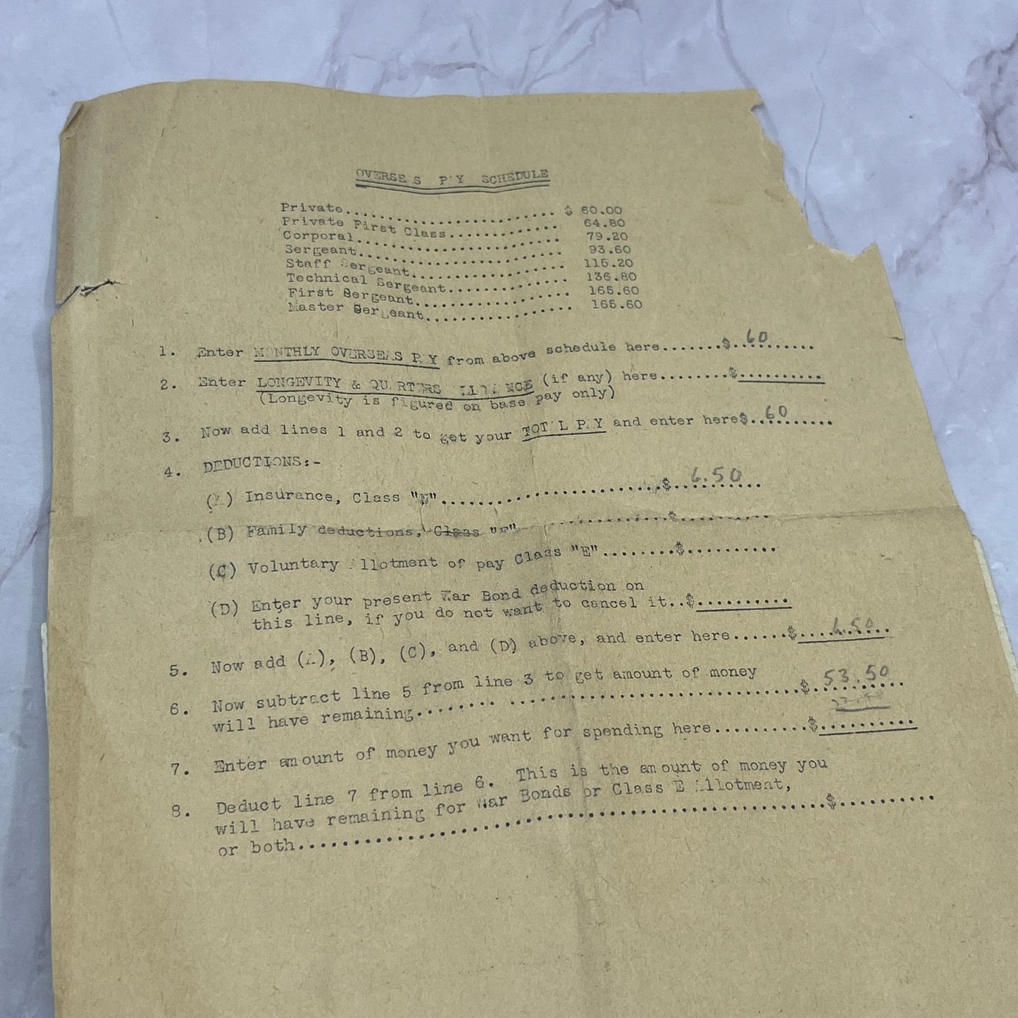 1945 WWII War Bond Allotment Docs David R Markey Cadiz OH TB8-OD