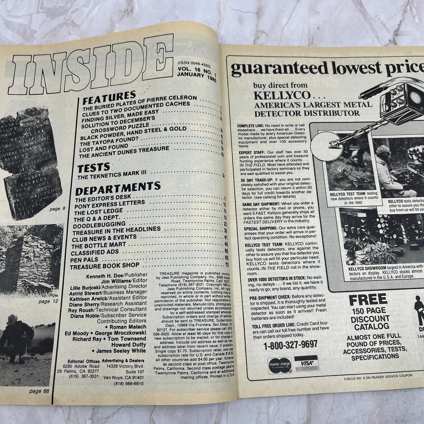 1985 Jan - Treasure Magazine - Treasure Hunting Metal Detecting Gold Coins M10