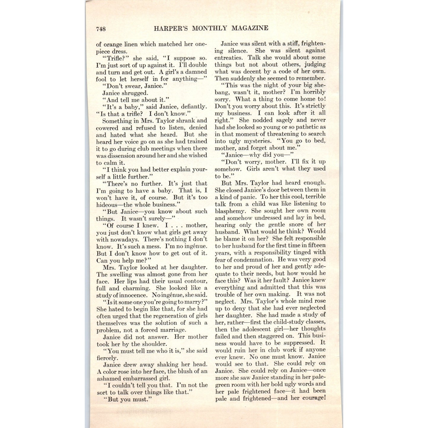 Janet Sobbing at Spinet-Desk Frances Rogers 1924 Magazine Clip D23