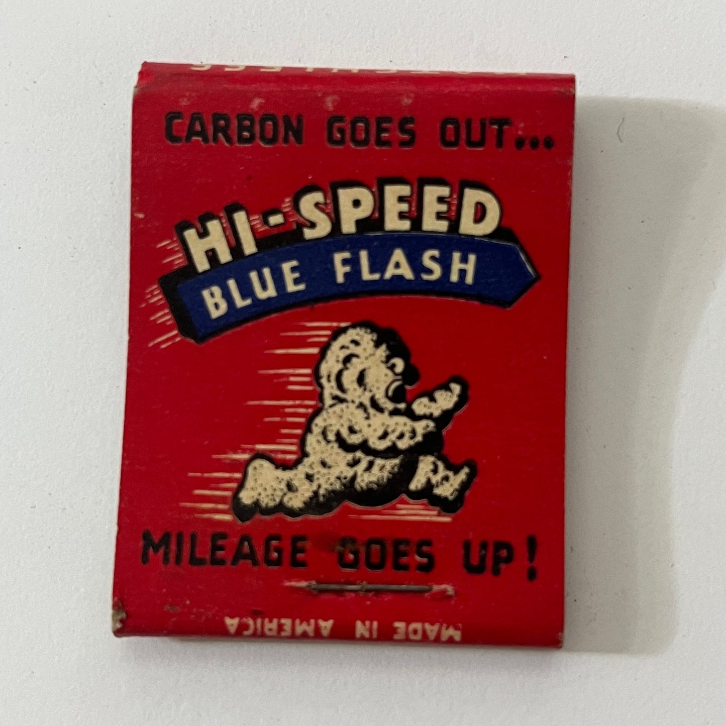 Hi-Speed Blue Flash Chases Carbon Vintage Matchbook Cover TB6-MB1-1