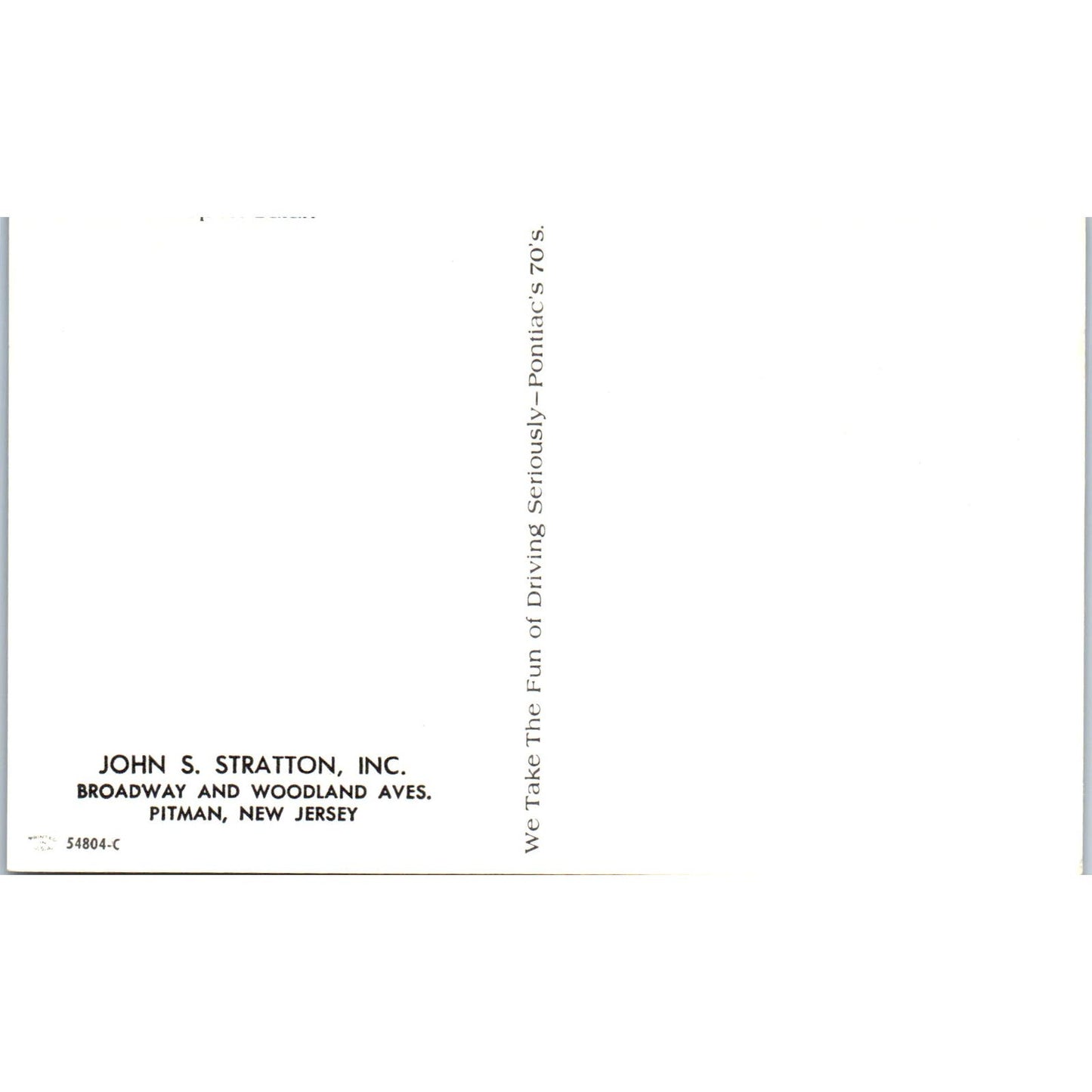 1970 Pontiac LeMans Sport Safari Brown John S. Stratton Pitman NJ Postcard PC11