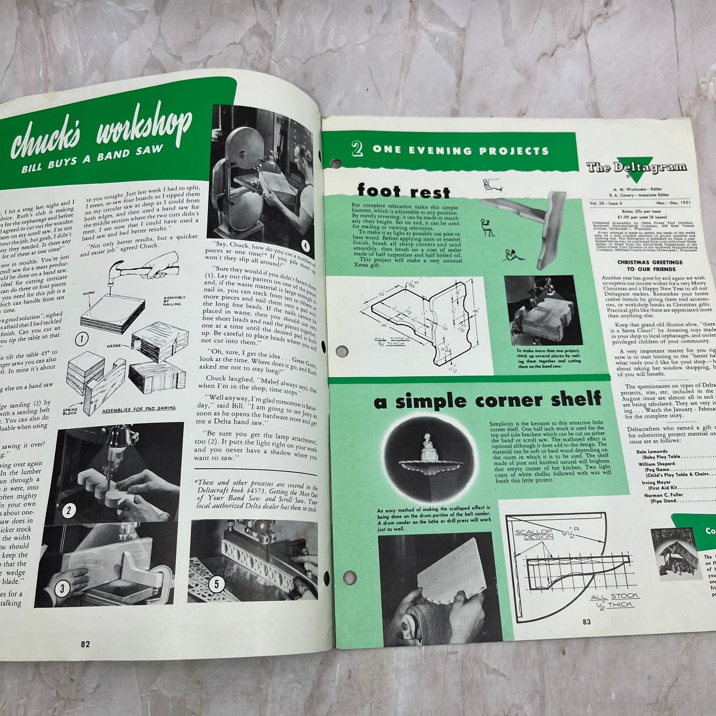 1951 Nov/Dec The Deltagram Newsletter Rockwell Delta Power Tools Woodwork TI9-P3
