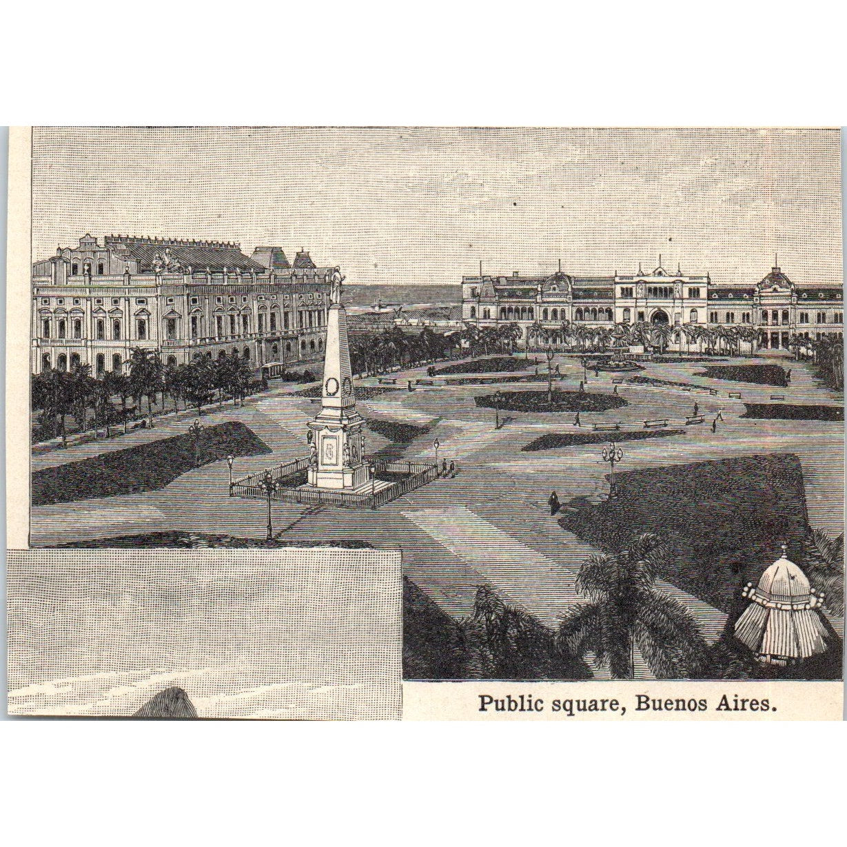 Aerial View of Santiago Chile 1901 Engraving AF2-O2