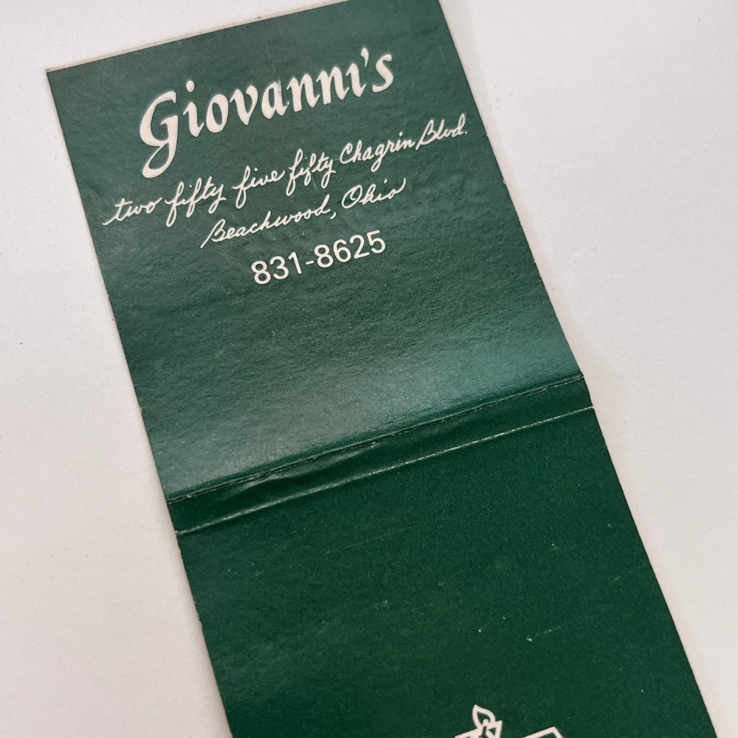 Ristorante Giovanni's Beachwood Ohio Vintage Matchbook Cover MM3-2