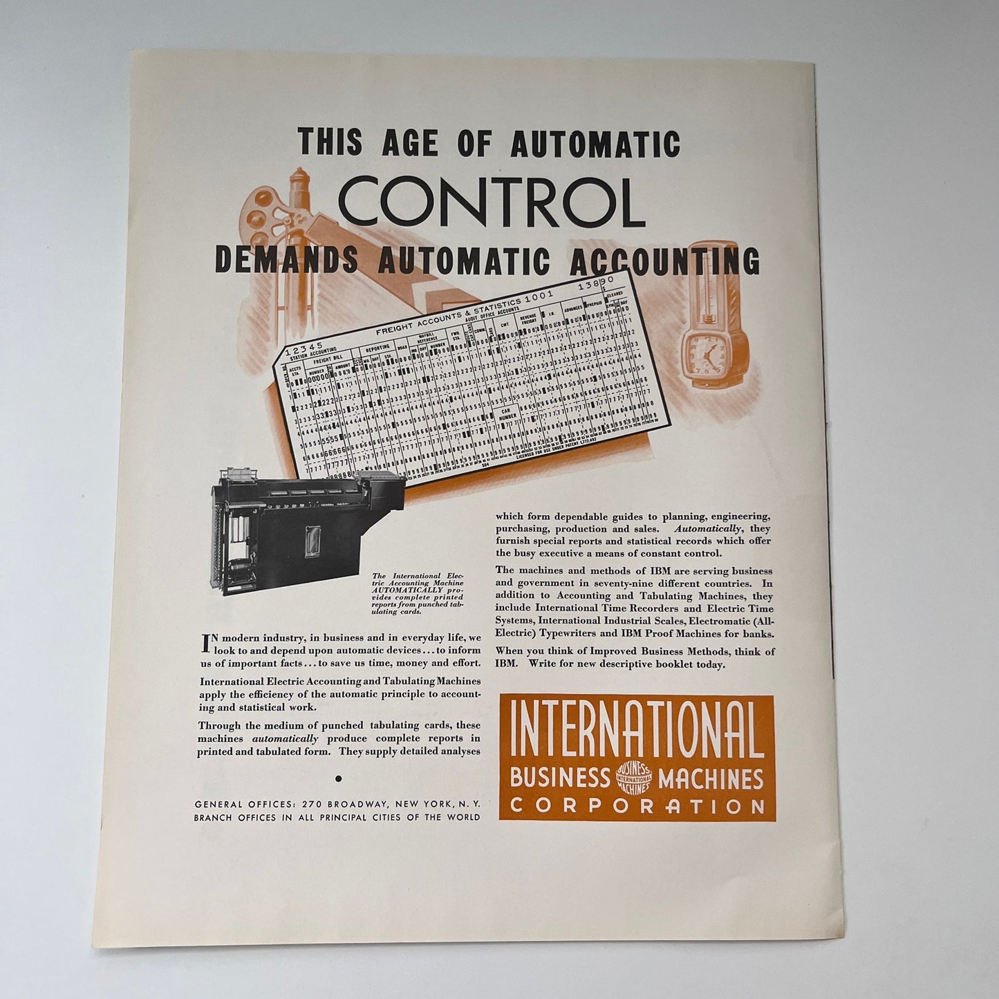 International Business Machines IBM Automatic Accounting Machine 1935 Ad V1-4