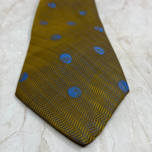 Retro Men's Towncraft Par Excellence Polyester Brown Blue Necktie Tie TG9-T1