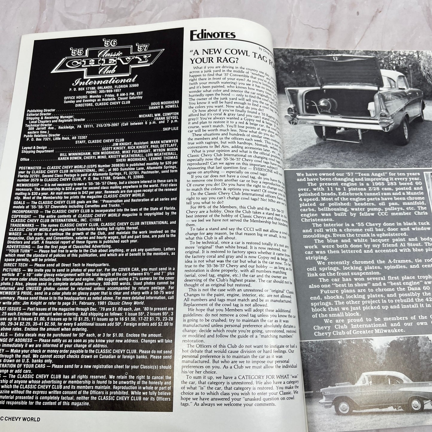 Mark Weber - '55, '56, '57 Classic Chevy World Magazine - Apr 1981 M29