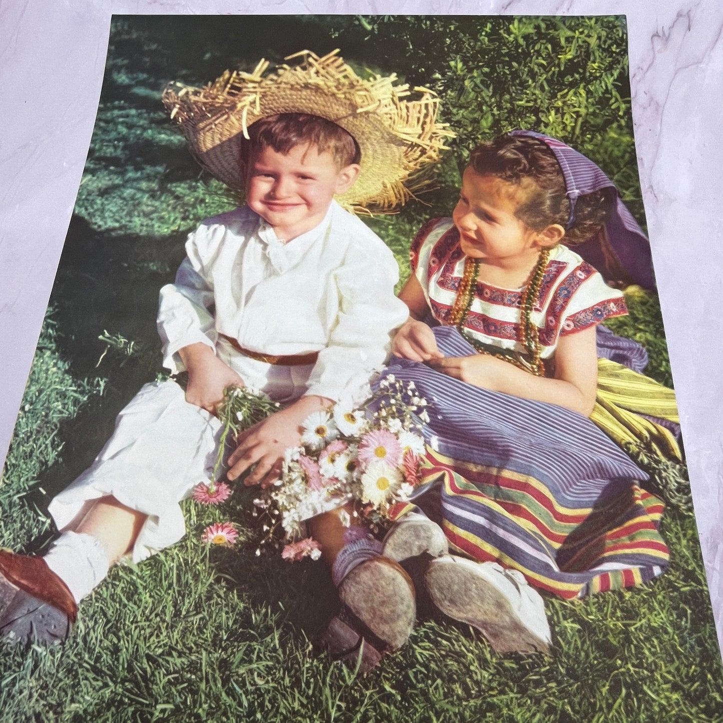 Edad Feliz Boy in Straw Hat - Retro Mexican Art 11.5x14.5" Art Print V22