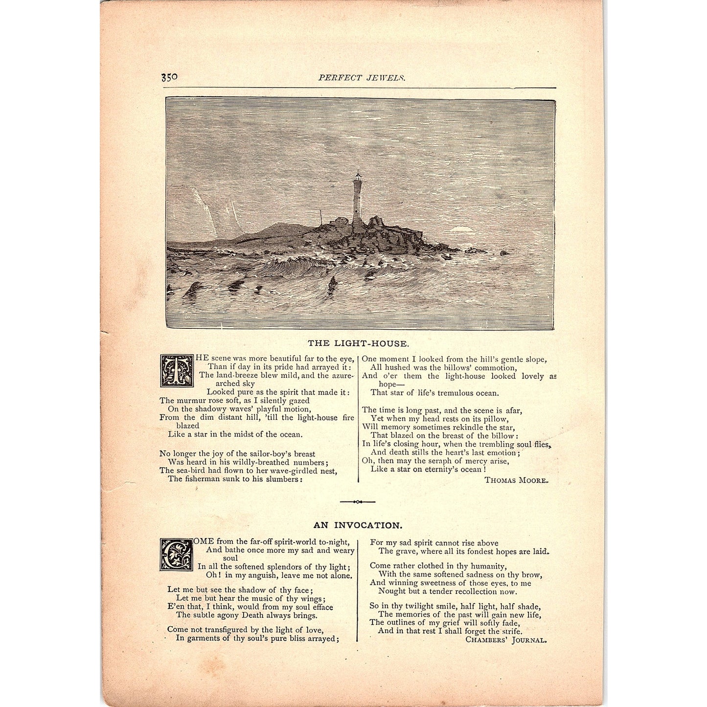 The Light-House Thomas Moore, An Invocation Chambers' Journal 1884 Poem TA5-CJ-5