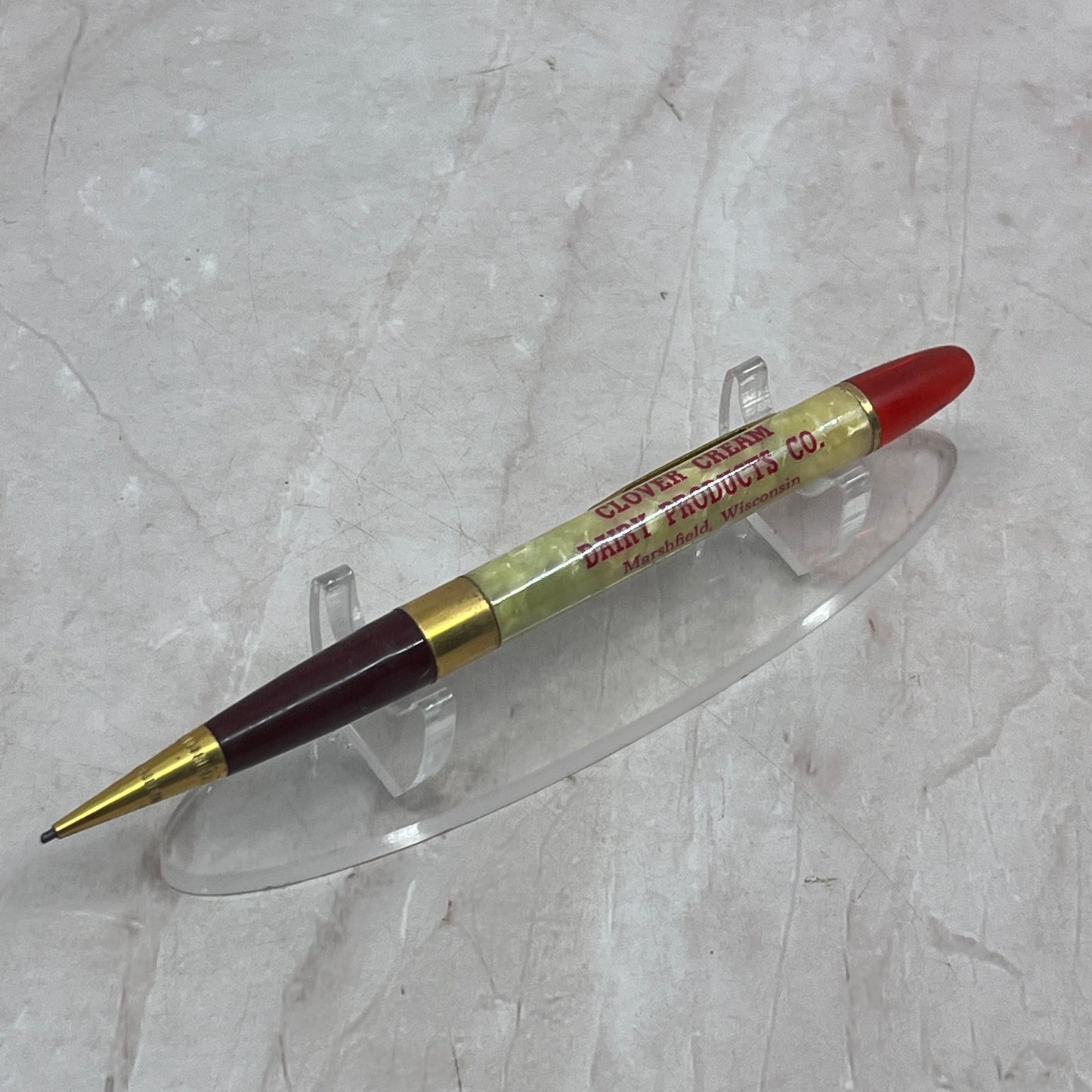 Clover Cream Dairy Products Co Marshfield MN Celluloid Mechanical Pencil SB8-Y2