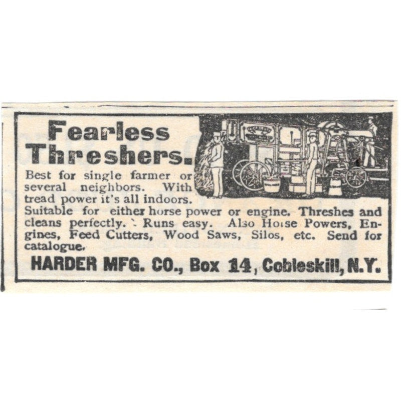 Fearless Threshers Harder Mfg Co Cobleskill NY 1905 Magazine Ad AF1-NES2