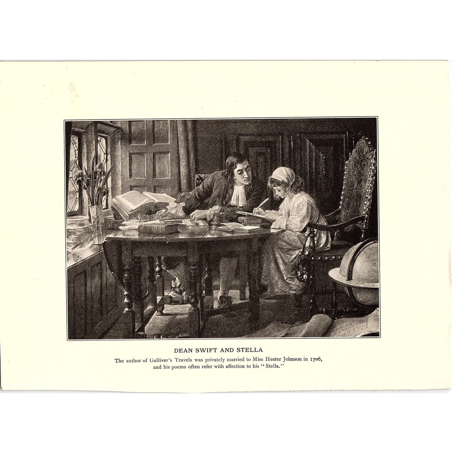 Dean Swift and Della Ester Johnson Margaret Dicksee Vintage Art Print 6x9 V12