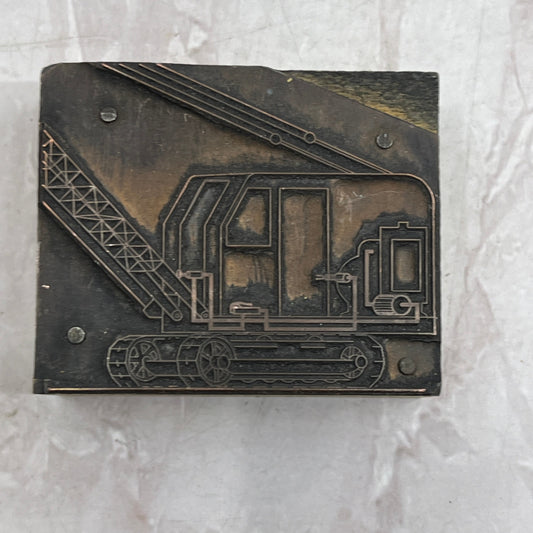 Retro Copper Crane Construction Vintage Letterpress Printers Block Plate SF5