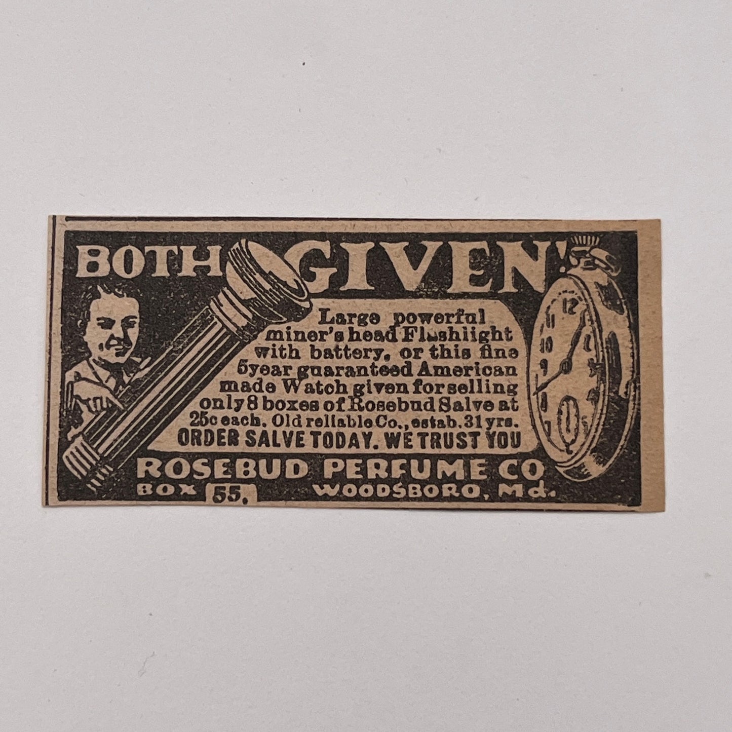 Rosebud Perfume Co Woodsboro Maryland 1926 Ad AG3-S1