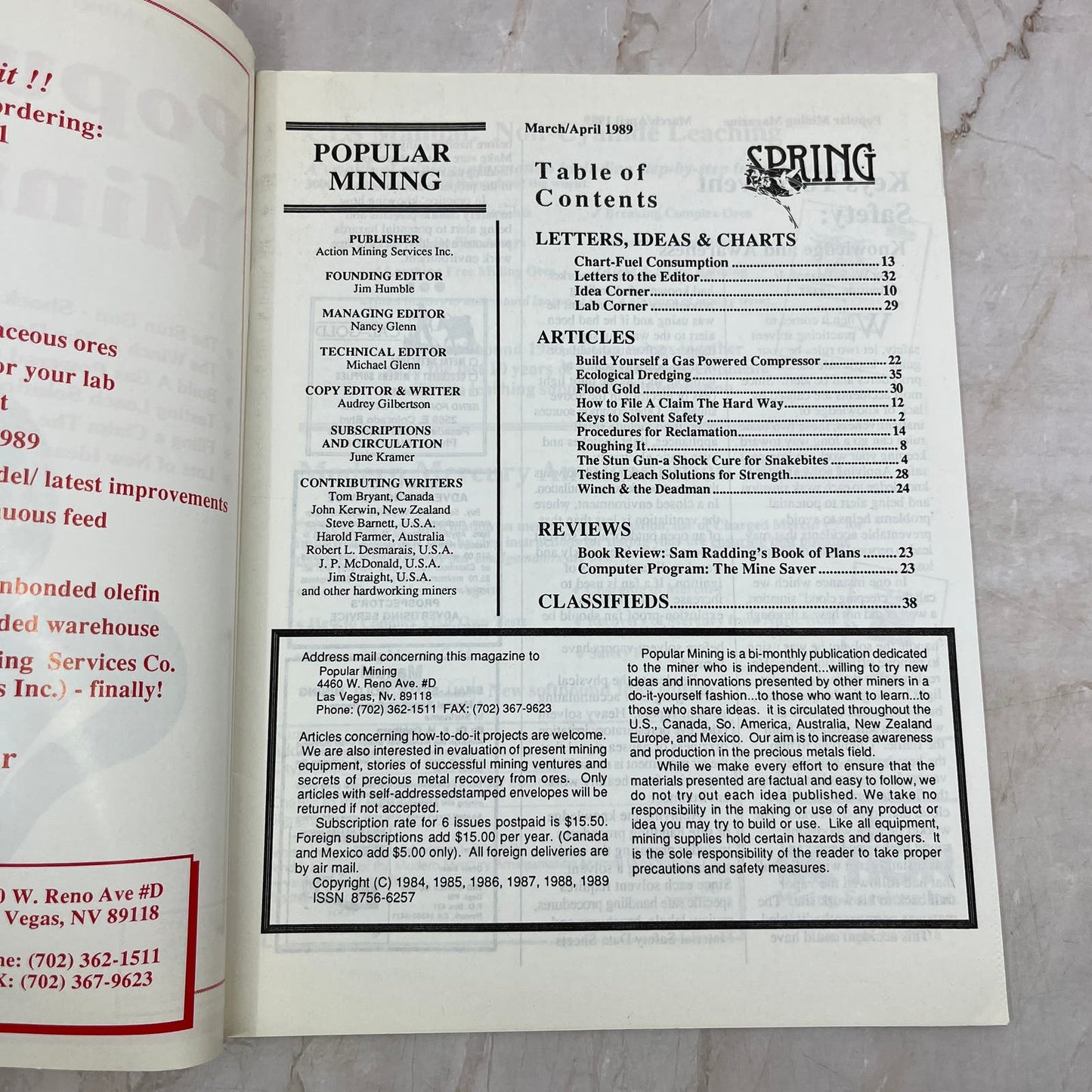 1989 April - Popular Mining Magazine - Treasure Hunting Gold Prospecting M19