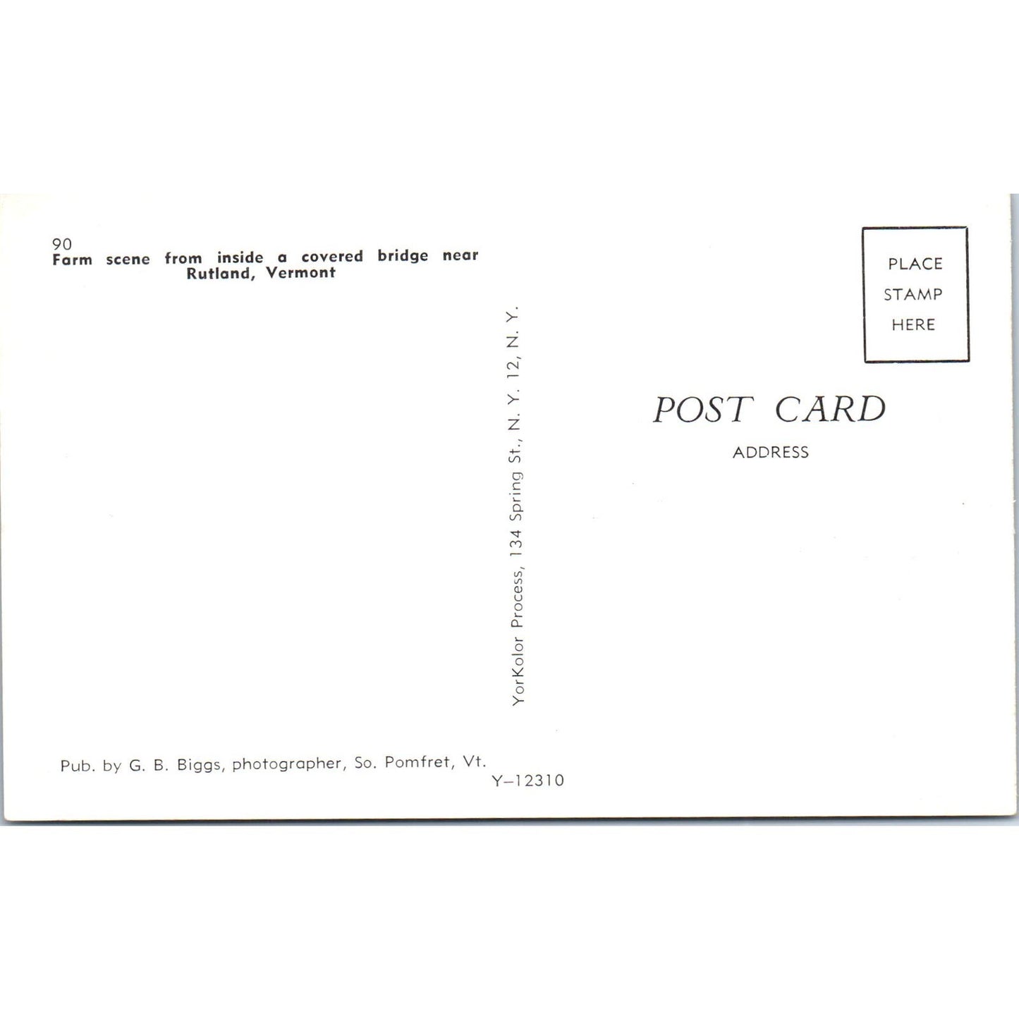 Covered Bridge Near Rutland Vermont Vintage Covered Bridge Postcard PD6