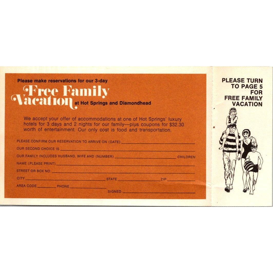 Diamondhead Hot Springs National Park Arkansas Vtg Postal Mailing Card AI9-M27
