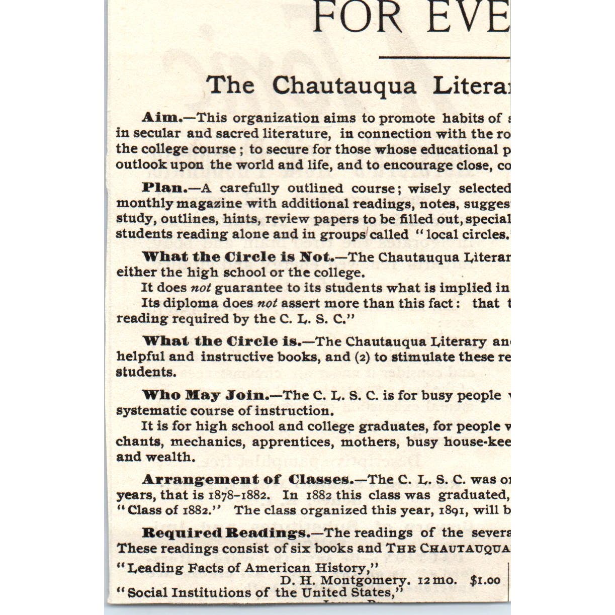 A Tonic - Horsford's Acid Phosphate Rumford Chemical Works c1890 Ad AE8-CH7