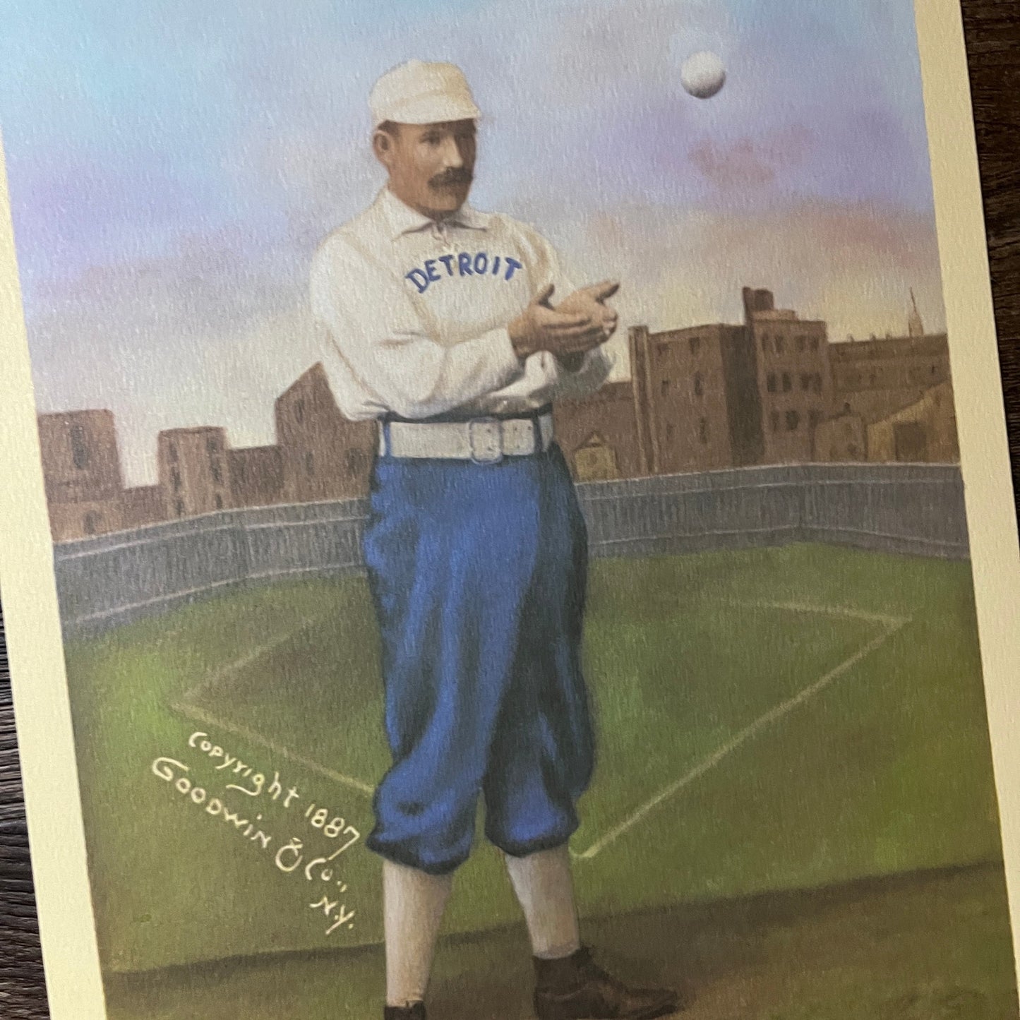 D. Broughers 1st Base Detroit Old Judge Century of Baseball 1987 Poster V14-1