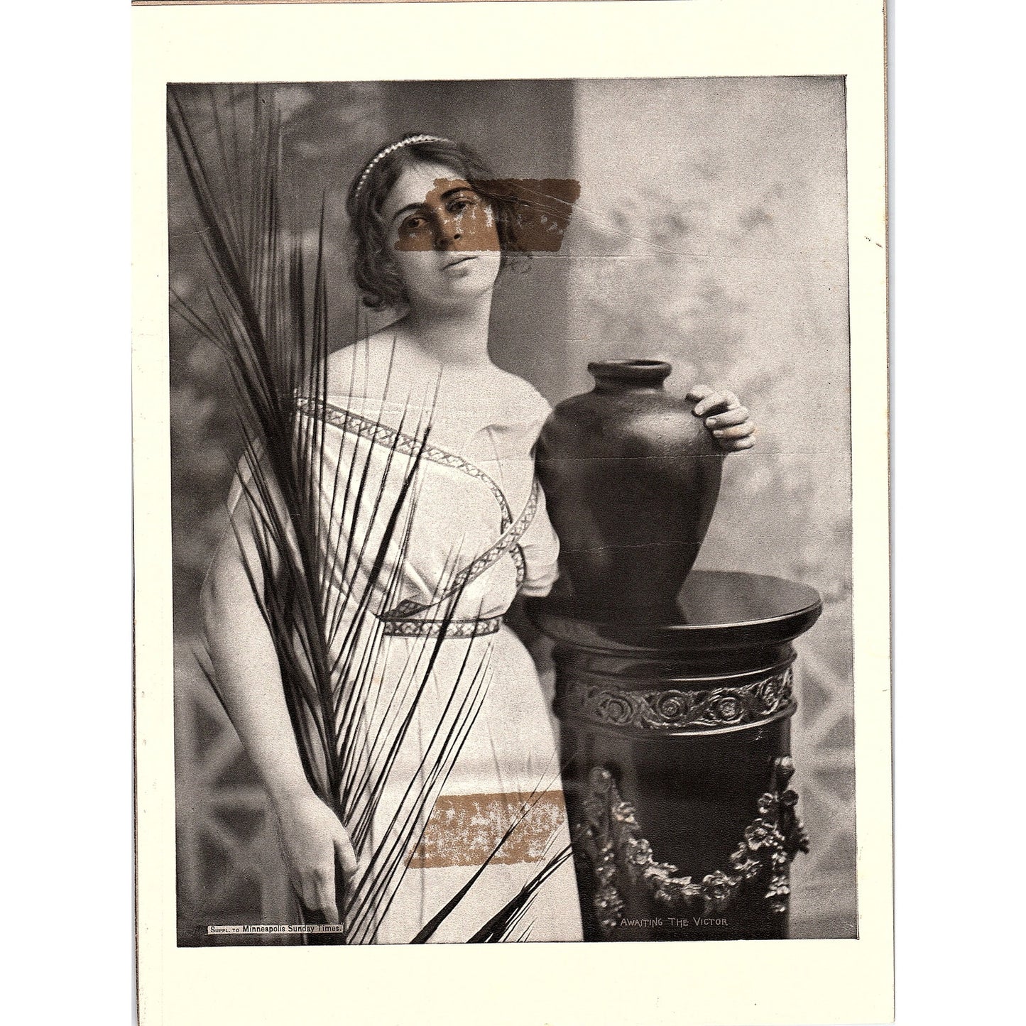 c1905 Awaiting the Victor Victorian Lady Minneapolis Sunday Times Print 8x10 V5