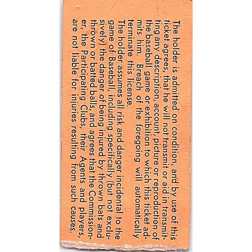 1959 Detroit Baseball Co Rain Check Stub AF9-S4