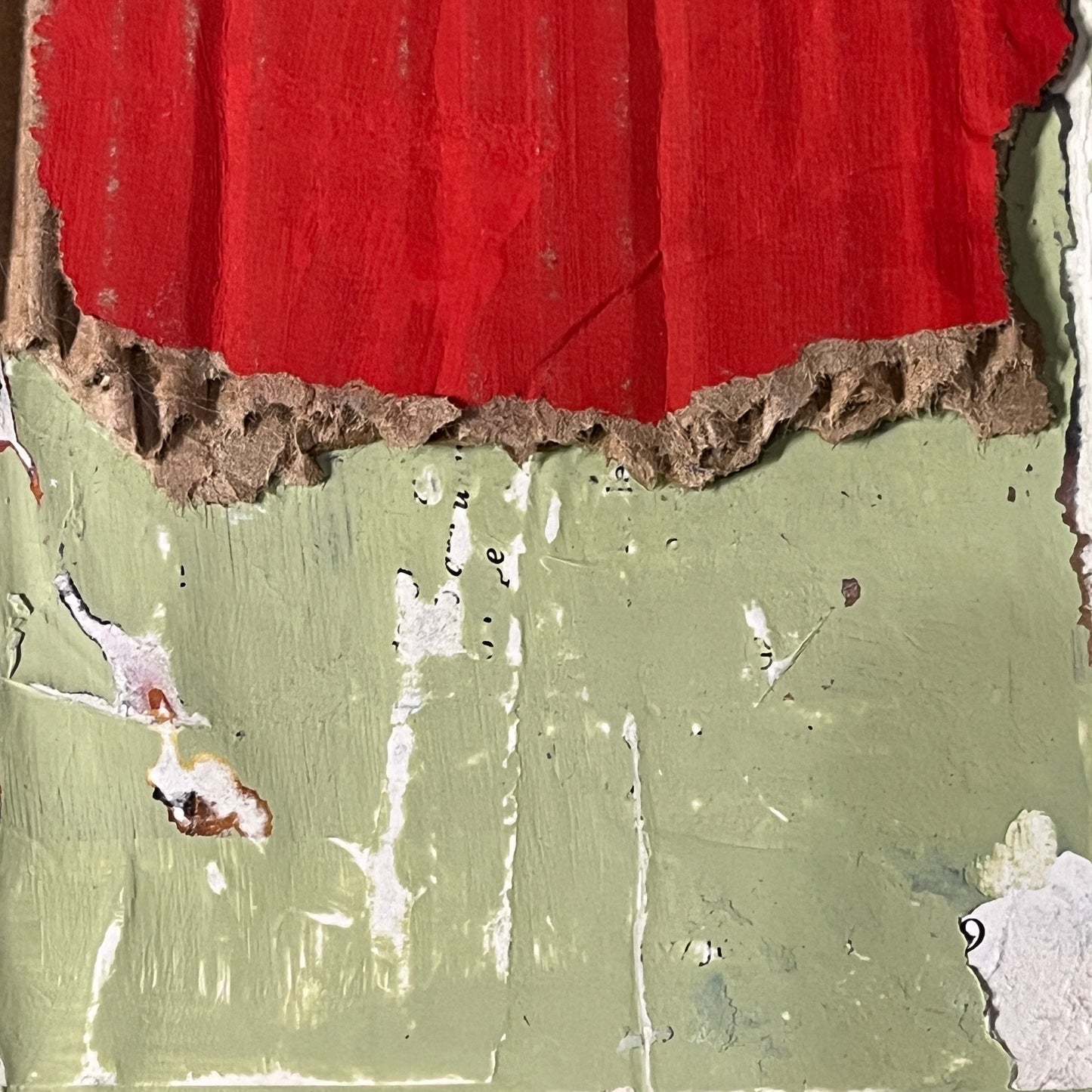 Original Mixed Media Modern Art Collage Painting 11x14 "Morale"