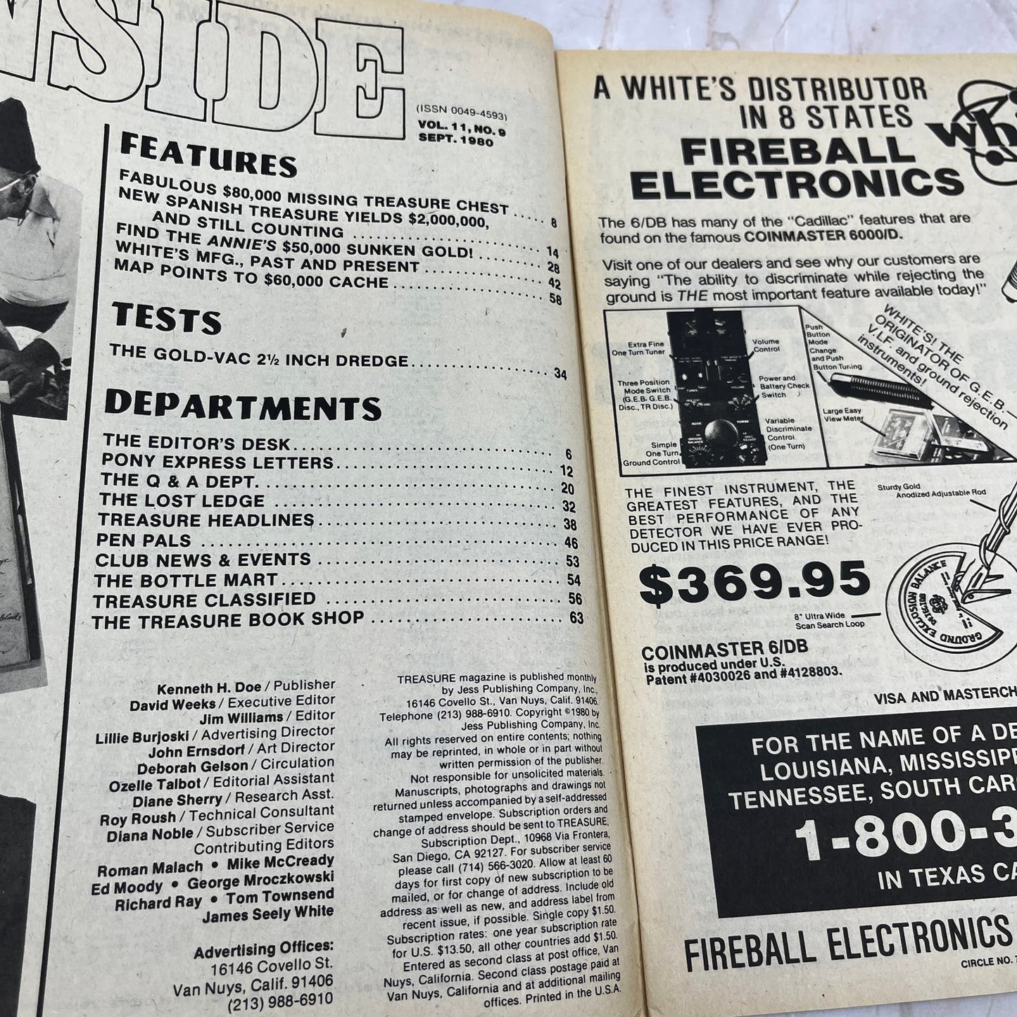 1980 Sept - Treasure Magazine - Treasure Hunting Metal Detecting Gold Coins M10