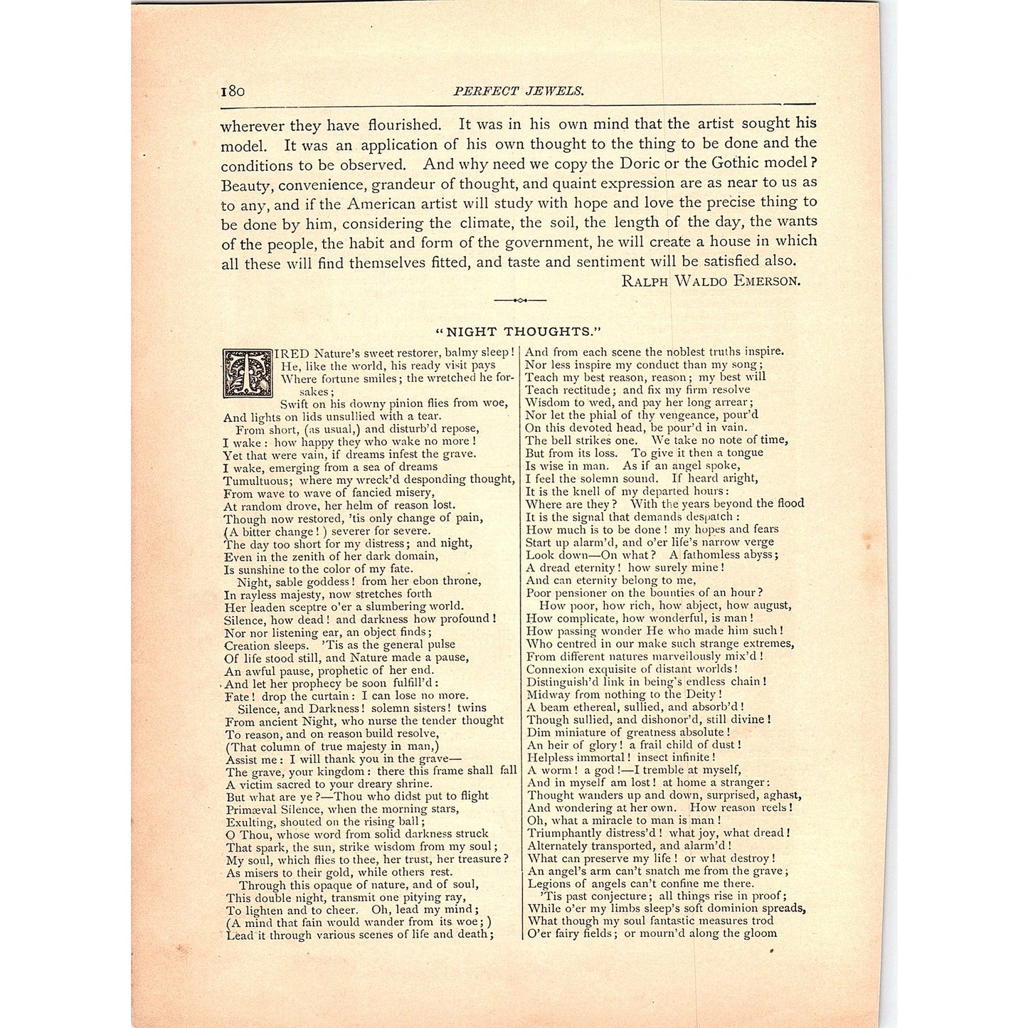Night Thoughts - Thomas Hood 1884 Poem TA5-CJ-2