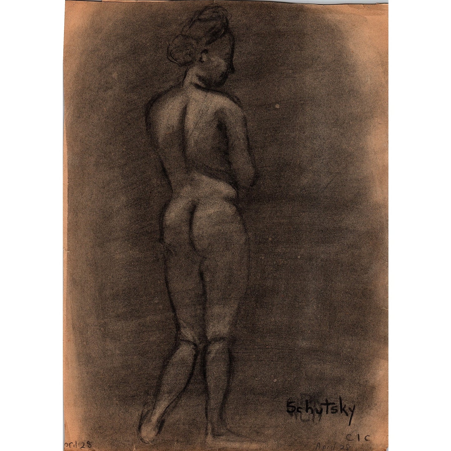 1940s Original Sketch of a Nude Female Winifred Schutsky D26-24